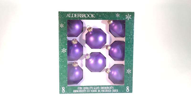 8 glas ballen 6 cm lila mat